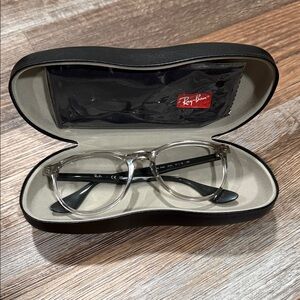Ray-Ban Gray Transparent and Dark Gray  Eyeglasses - Frames Only No Lenses